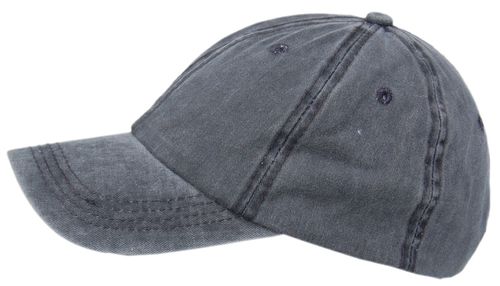 Cool4 Stonewashed Jeans Dunkelgrau Anthrazit 6-Panel Basecap Baseball Cap Vintage Kappe Mütze SBC05