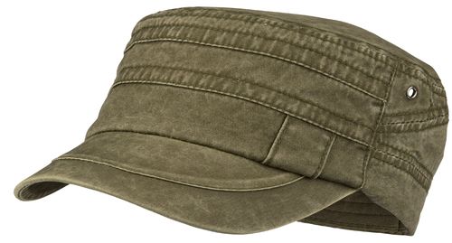Cool4 JEANS ARMY CAP DUNKELOLIV Stonewashed Kadettenkappe Militarycap Armycap Schirmmütze SAC07